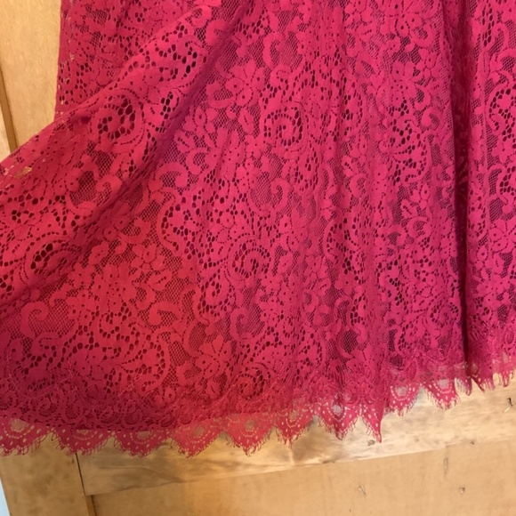 Free People Burgundy Lace Shift Mini Dress - Picture 5 of 6